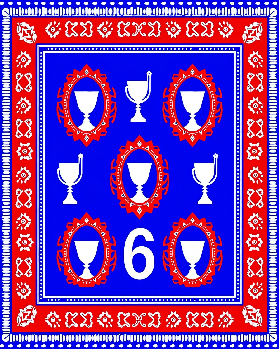 Bold Blue Trophy Medallion Number Rug