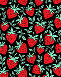 Red Strawberry Black Branches Rug
