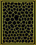 Golden Black Irregular Geometric Border Rug