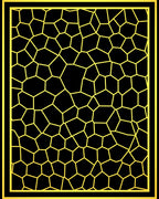 Golden Black Irregular Geometric Border Rug