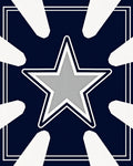 Navy Gray Starburst Frame Rug