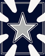 Navy Gray Starburst Frame Rug