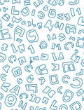 Random Blue Alphabet Scattered Cover Rug