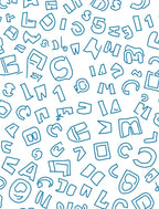 Random Blue Alphabet Scattered Cover Rug