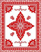 Classic Red Central Starburst Motif Rug