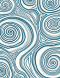 Deep Teal Swirl Fluid Contour Rug