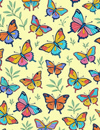 Whimsical Butterfly Floral Collage Rug