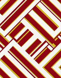 Bold Crimson Gold Geometric Overlap Rug