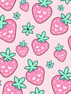 Pink Strawberry Hearts Floral Patchwork Rug