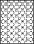 Black White Abstract Interlocking Motif Rug
