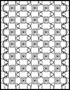 Black White Abstract Interlocking Motif Rug