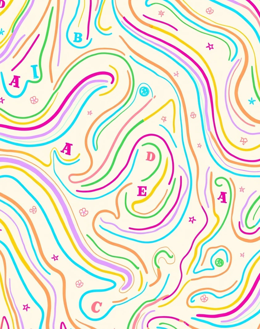 Colorful Abstract Swirls Graphic Rug