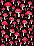 Whimsical Red Mushroom Forest Collection Rug