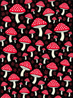 Whimsical Red Mushroom Forest Collection Rug