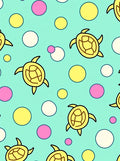 Yellow Turtles Pink Teal Circles Rug