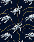 Oceanic Turtles with Gold Chain Accent Rug