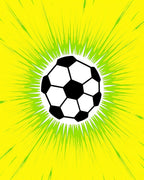 Exploding Yellow Green Soccer Ball Graphic Rug