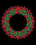 Red Green Holly Wreath With Bow Rug