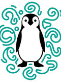 Whimsical Teal Penguin Swirls Rug