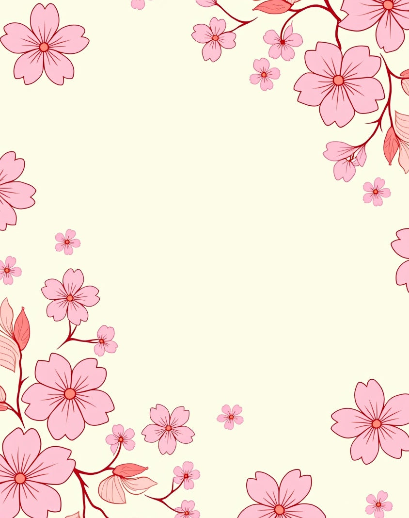 Soft Pink Floral Branches Romance Rug