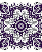 Deep Purple Floral Medallion Rug