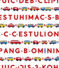 Alphabet Vehicles Red Blue Yellow Collection Rug