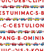 Alphabet Vehicles Red Blue Yellow Collection Rug
