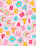 Playful Alphabet Rainbow Cloud Flowers Rug