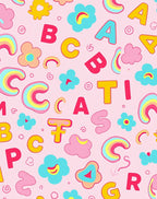 Playful Alphabet Rainbow Cloud Flowers Rug