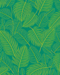 Emerald Green Feathered Palm Frond Rug