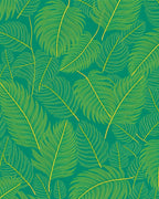 Emerald Green Feathered Palm Frond Rug