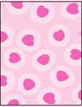 Pink Heart Circles On Light Background Rug