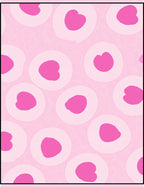Pink Heart Circles On Light Background Rug