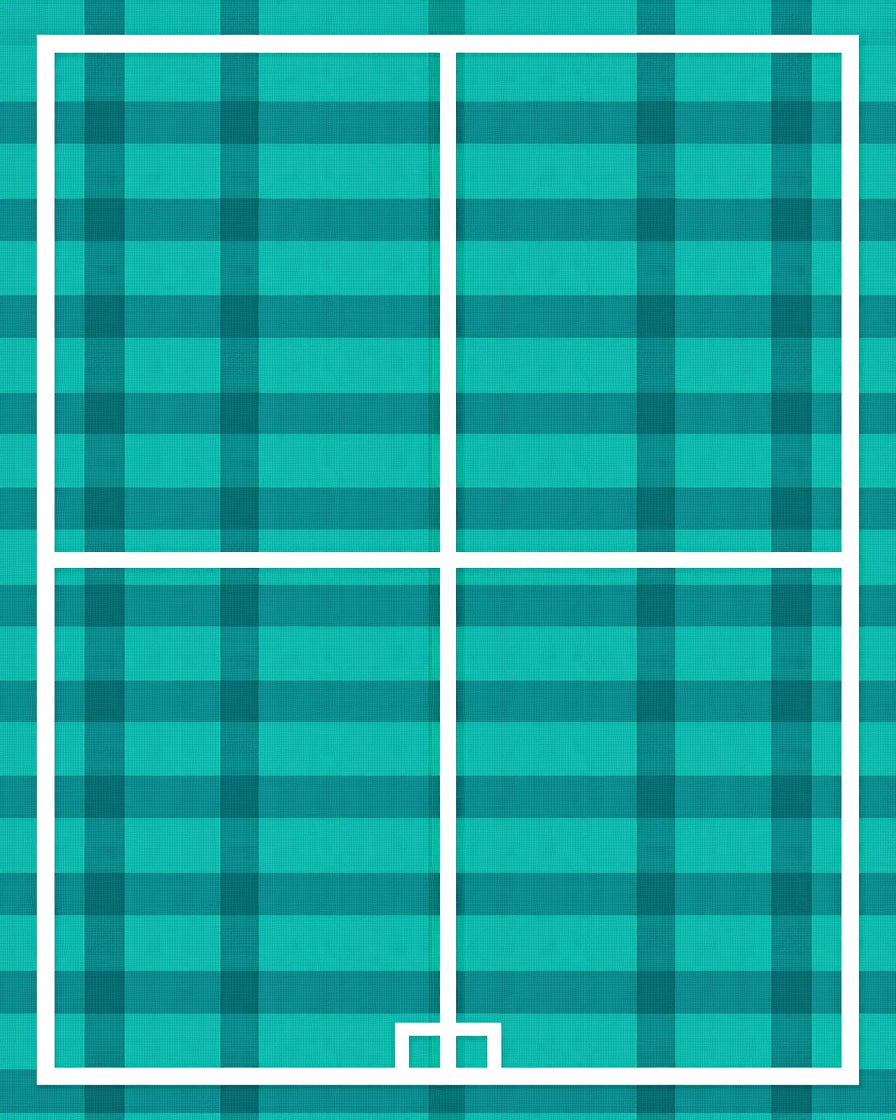 Teal Plaid Geometric Grid Rug