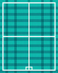 Teal Plaid Geometric Grid Rug