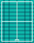 Teal Plaid Geometric Grid Rug