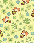 Cute Raccoon Acorn Floral Branches Rug
