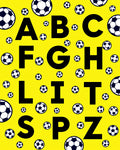 Alphabet Sports Balls Yellow Rug