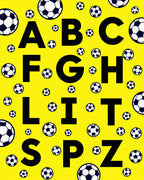 Alphabet Sports Balls Yellow Rug