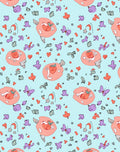 Whimsical Peach Orange Butterflies Hearts Rug