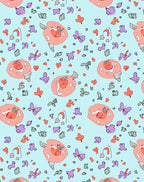 Whimsical Peach Orange Butterflies Hearts Rug