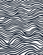 Modern Black White Wave Lines Rug