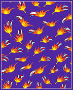 Vibrant Yellow Flame Abstract Composition Rug