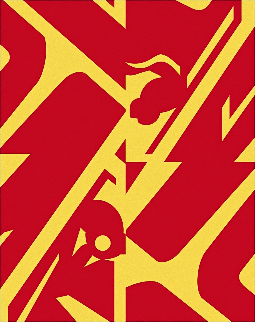 Bold Red Yellow Abstract Stripes Rug
