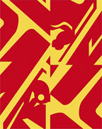 Bold Red Yellow Abstract Stripes Rug