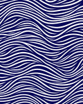 Deep Blue Abstract Wave Lines Rug