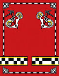 Red Racing Flag Motorcycle Rug