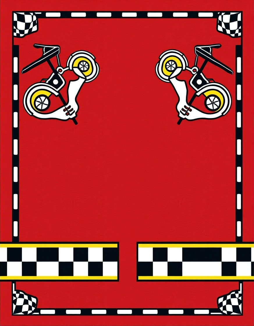 Red Racing Flag Motorcycle Rug