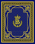 Regal Blue Gold Crown Emblem Rug