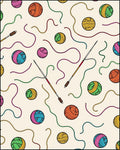Handcrafted Colorful Yarn Knitting Needles Rug